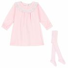 Baby Girls Pink Broderie Anglais Dress Set, 1, hi-res