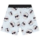 Boys White & Blue Ikonik Swim Shorts Set, 1, hi-res