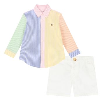 Baby Boys Striped Cotton Shorts Set