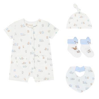 Baby Boys Blue Romper Gift Set