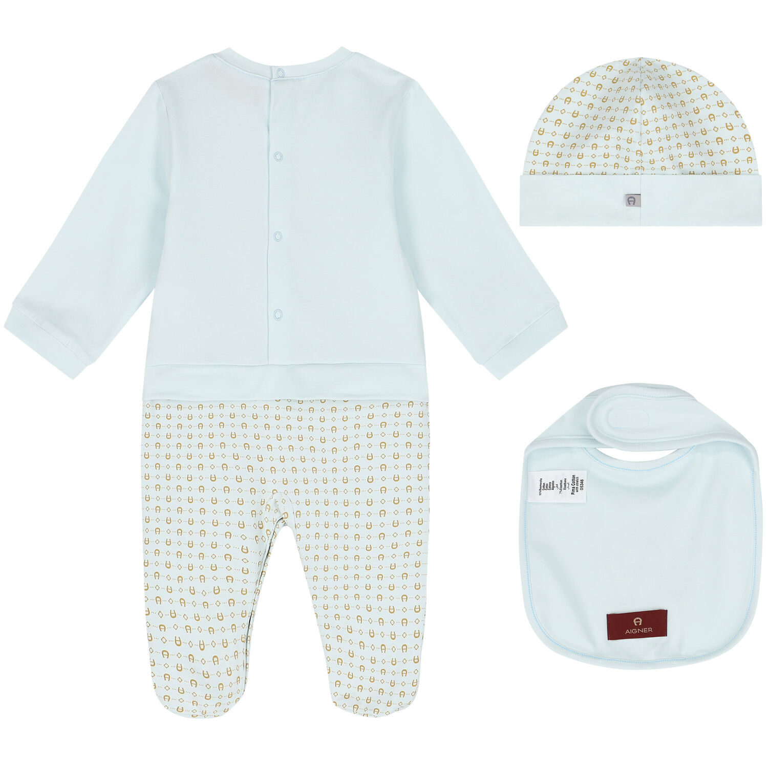 Blue & Gold Logo Babygrow Set, 2, hi-res