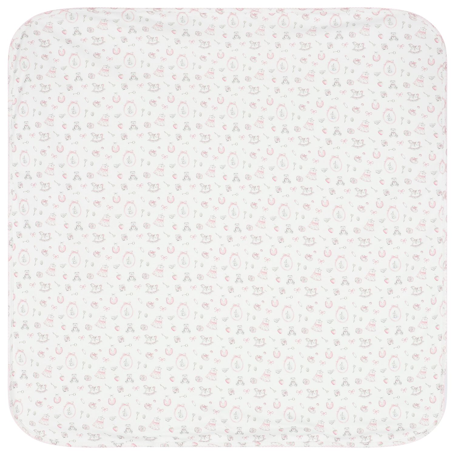 Baby Girls White & Pink Blanket, 1, hi-res image number null