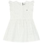 Baby Girls White  Broderie Anglaise Dress Set, 1, hi-res