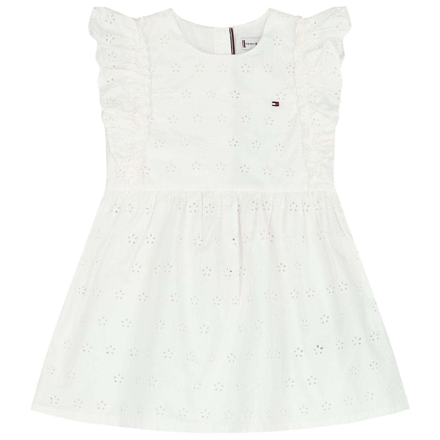 Baby Girls White  Broderie Anglaise Dress Set, 1, hi-res
