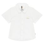 Younger Boys White Logo Shirt, 1, hi-res