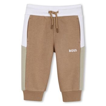 Younger Boys Beige Logo Joggers