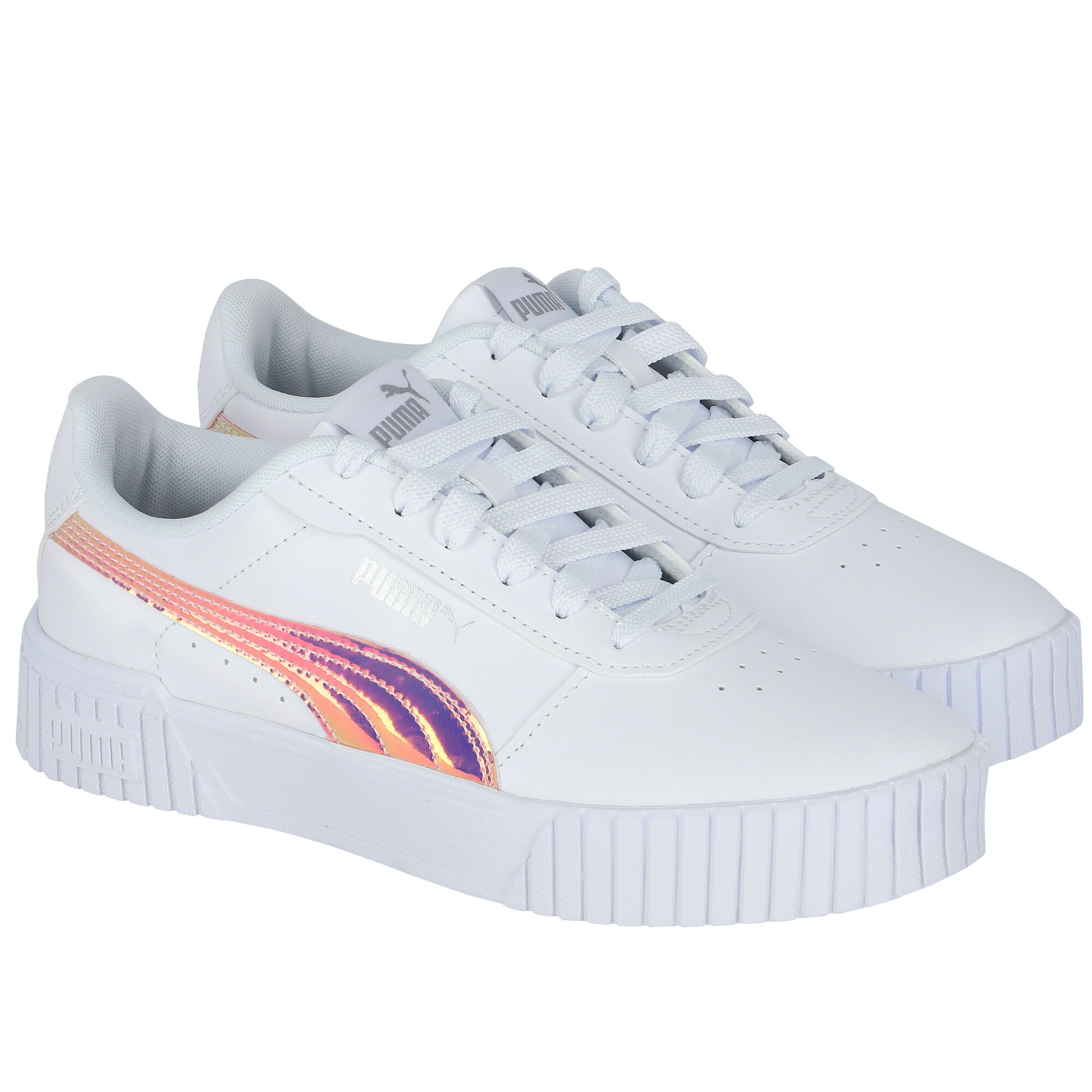 Puma carina pink and sales white