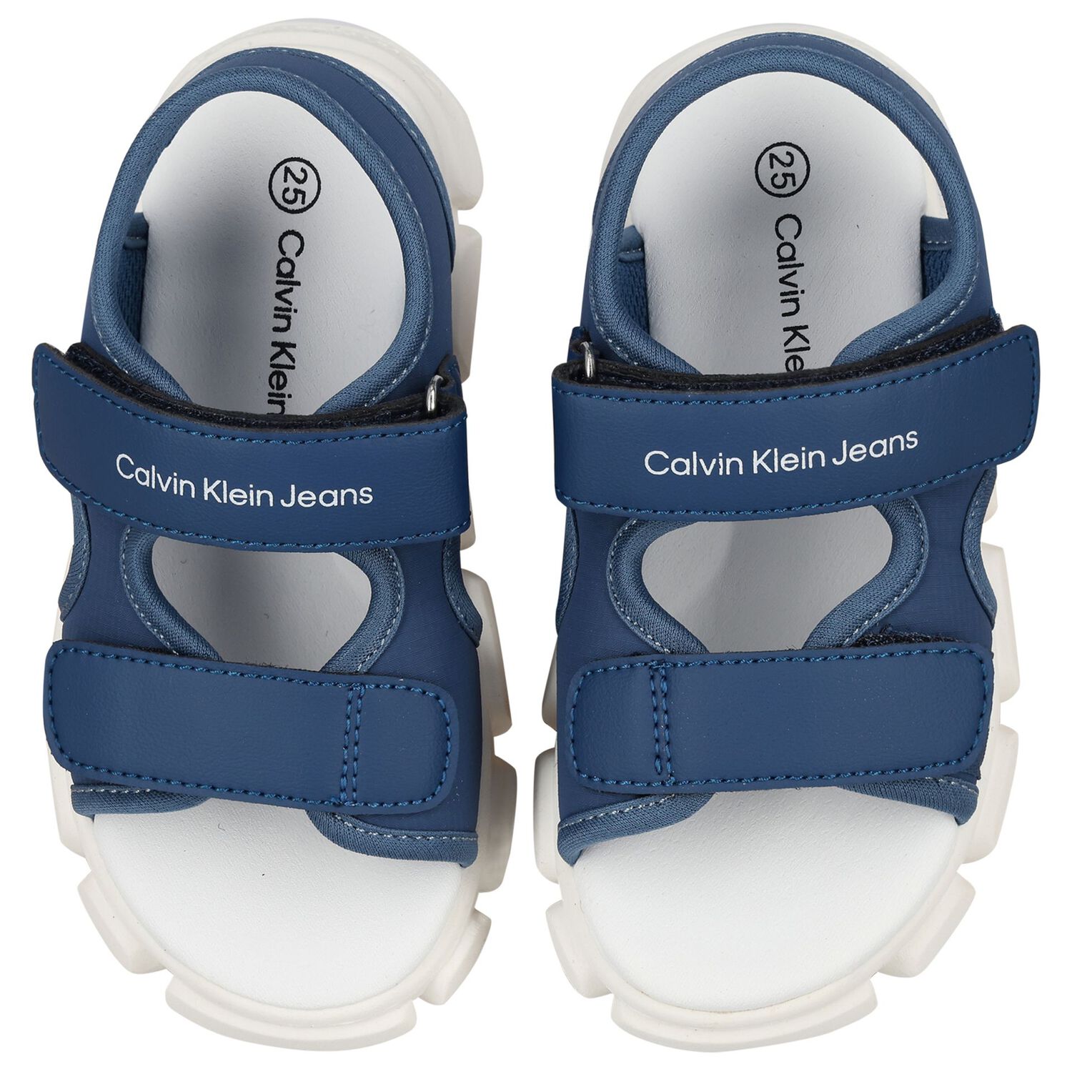 Younger Boys Blue & White Logo Sandals, 1, hi-res image number null