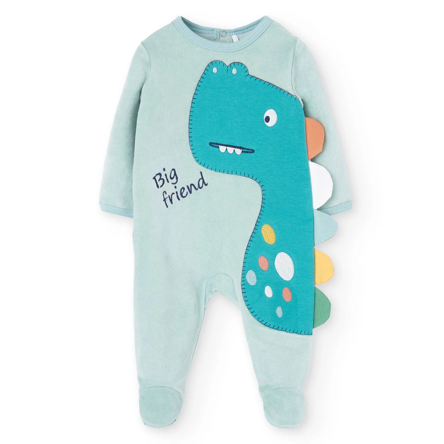 Boboli Baby Boys Aqua Dinosaur Babygrow Junior Couture UK