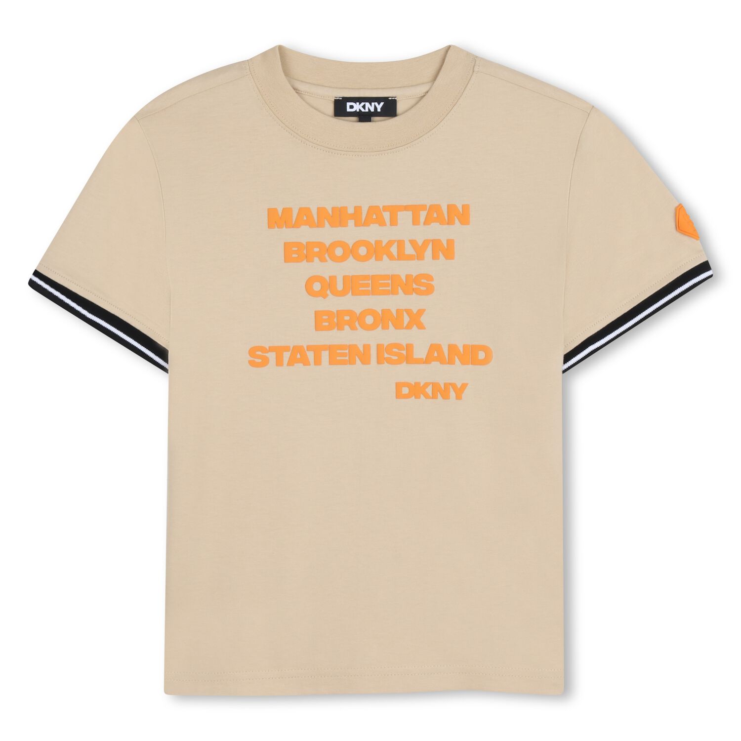 Boys Beige Logo T-Shirt, 1, hi-res