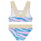Girls Blue & Pink Logo Bikini, 1, hi-res