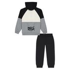 Boys Black, Ivory & Grey Tracksuit, 1, hi-res