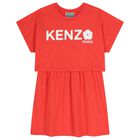 Girls Red Logo Dress, 1, hi-res