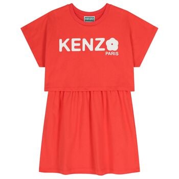 Girls Red Logo Dress