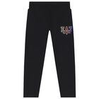 Girls Black Logo Leggings, 1, hi-res