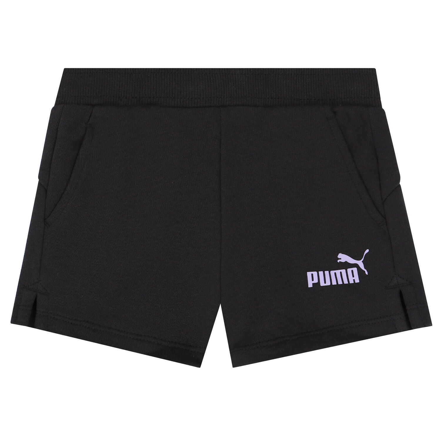 Girls Purple & Black Logo Shorts Set, 1, hi-res