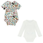 Baby Boys White Logo Bodysuit ( 2-Pack ), 1, hi-res