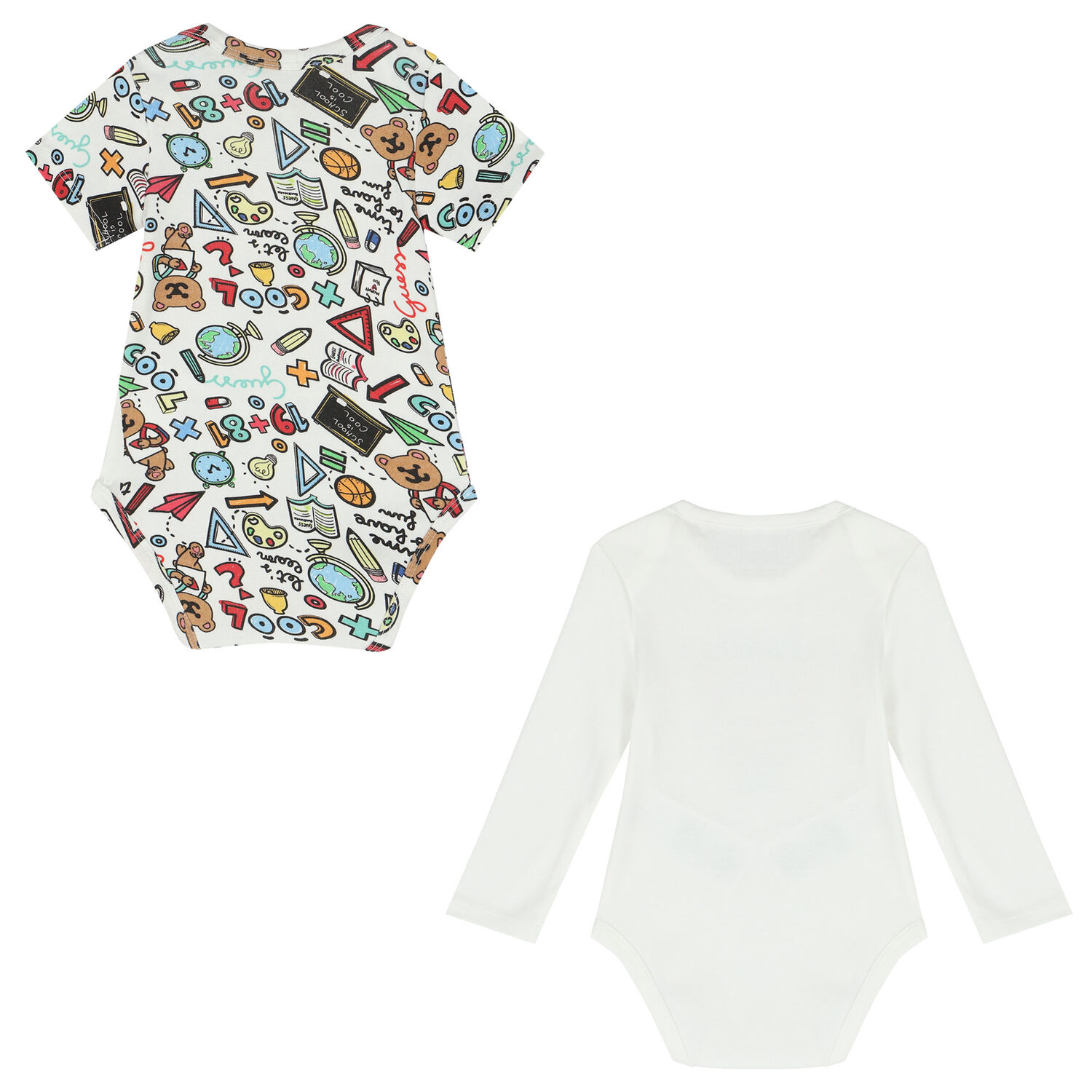 Baby Boys White Logo Bodysuit ( 2-Pack ), 1, hi-res