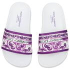 Girls White & Purple Majolica Sliders, 2, hi-res