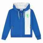 Boys Blue Logo Zip Up Top, 1, hi-res