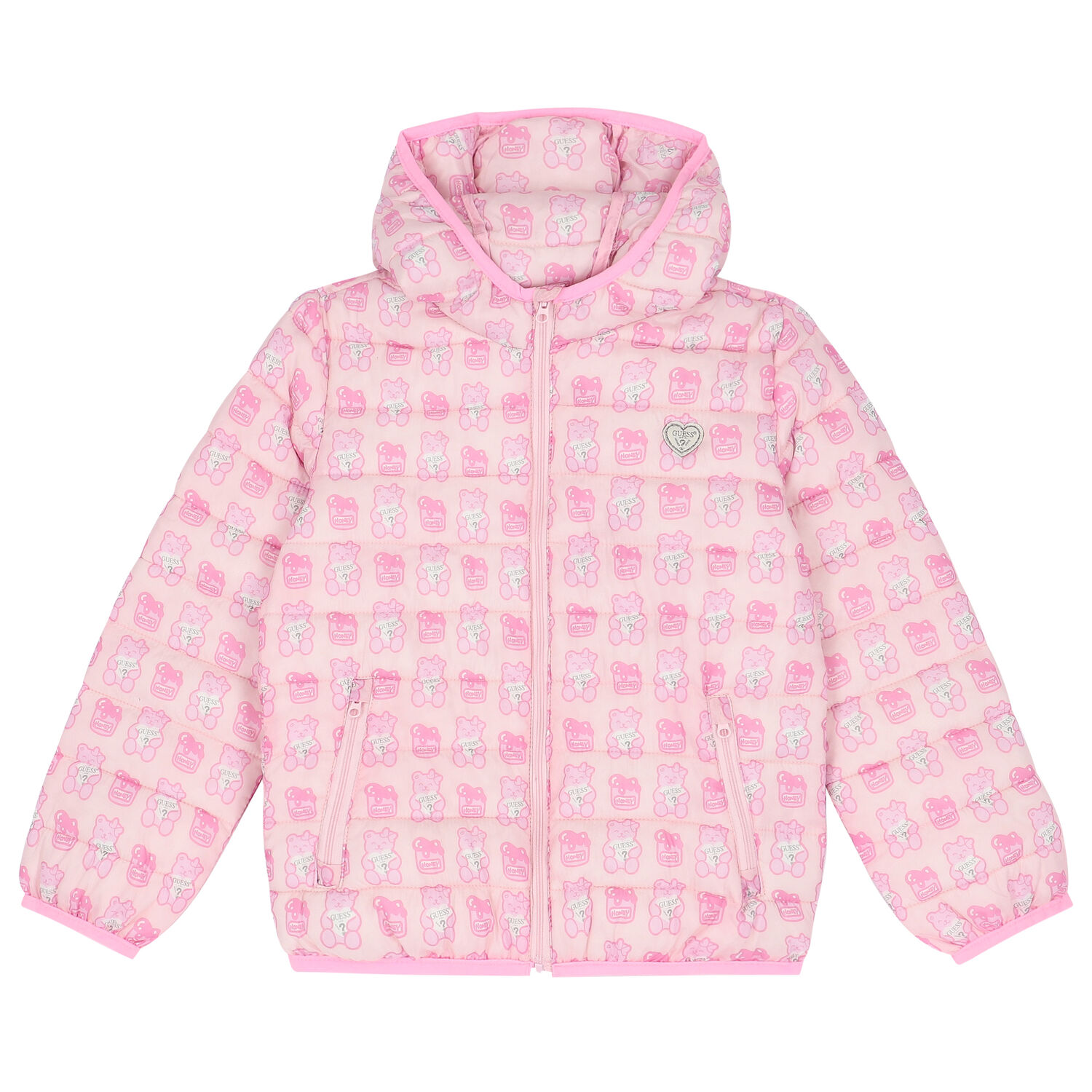 Younger Girls Bear Logo Padded Jacket, 1, hi-res image number null