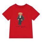 Baby Boys Red Polo Bear T-Shirt, 1, hi-res