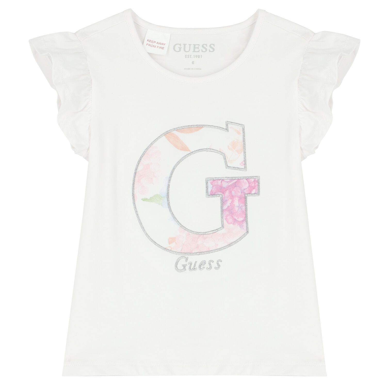 Girls White & Pink Floral Skirt Set, 1, hi-res