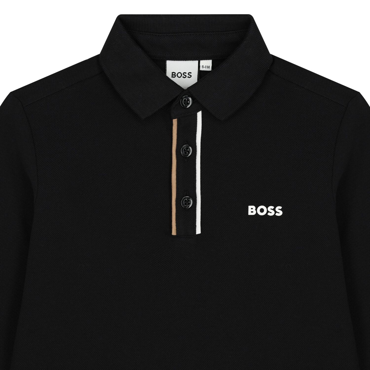 Boys Black Logo Polo Shirt, 1, hi-res image number null
