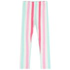 Girls Pink & Aqua Striped Leggings Set , 1, hi-res