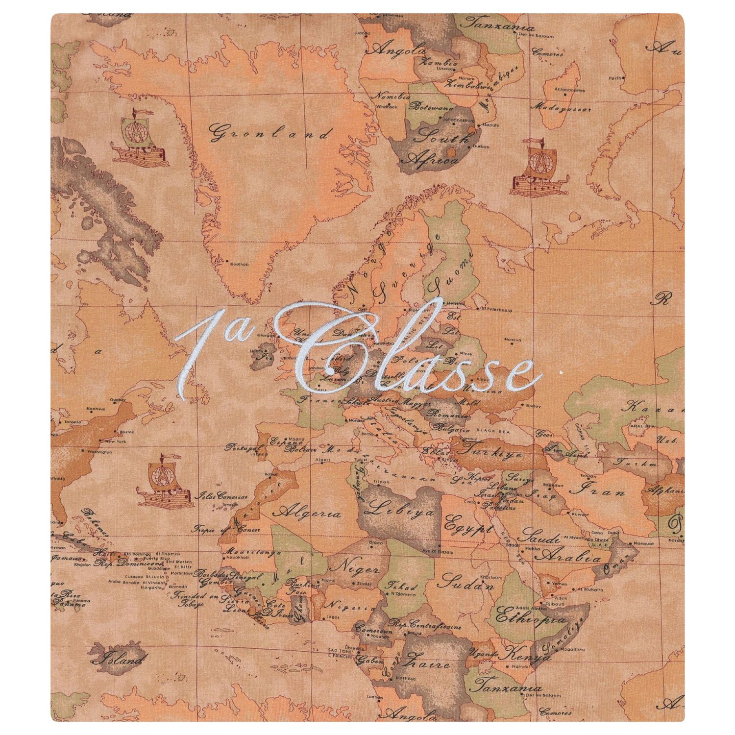 Baby Boys Beige & Blue Geo Map Babygrow Gift Set, 1, hi-res