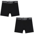Boys Black Logo Boxer Shorts ( 2-Pack ), 1, hi-res
