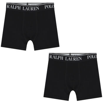 Boys Black Logo Boxer Shorts (2-Pack)