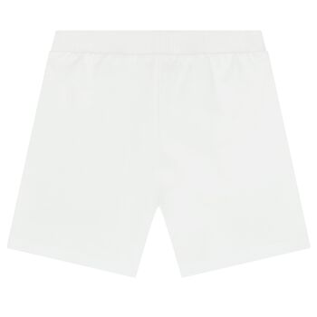 White Teddy Bear Logo Shorts