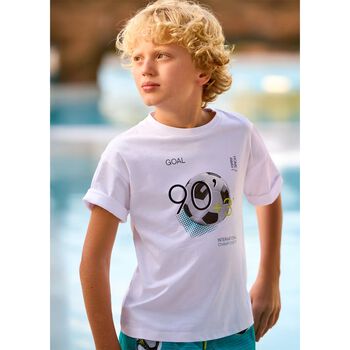 Boys White Football T-Shirt