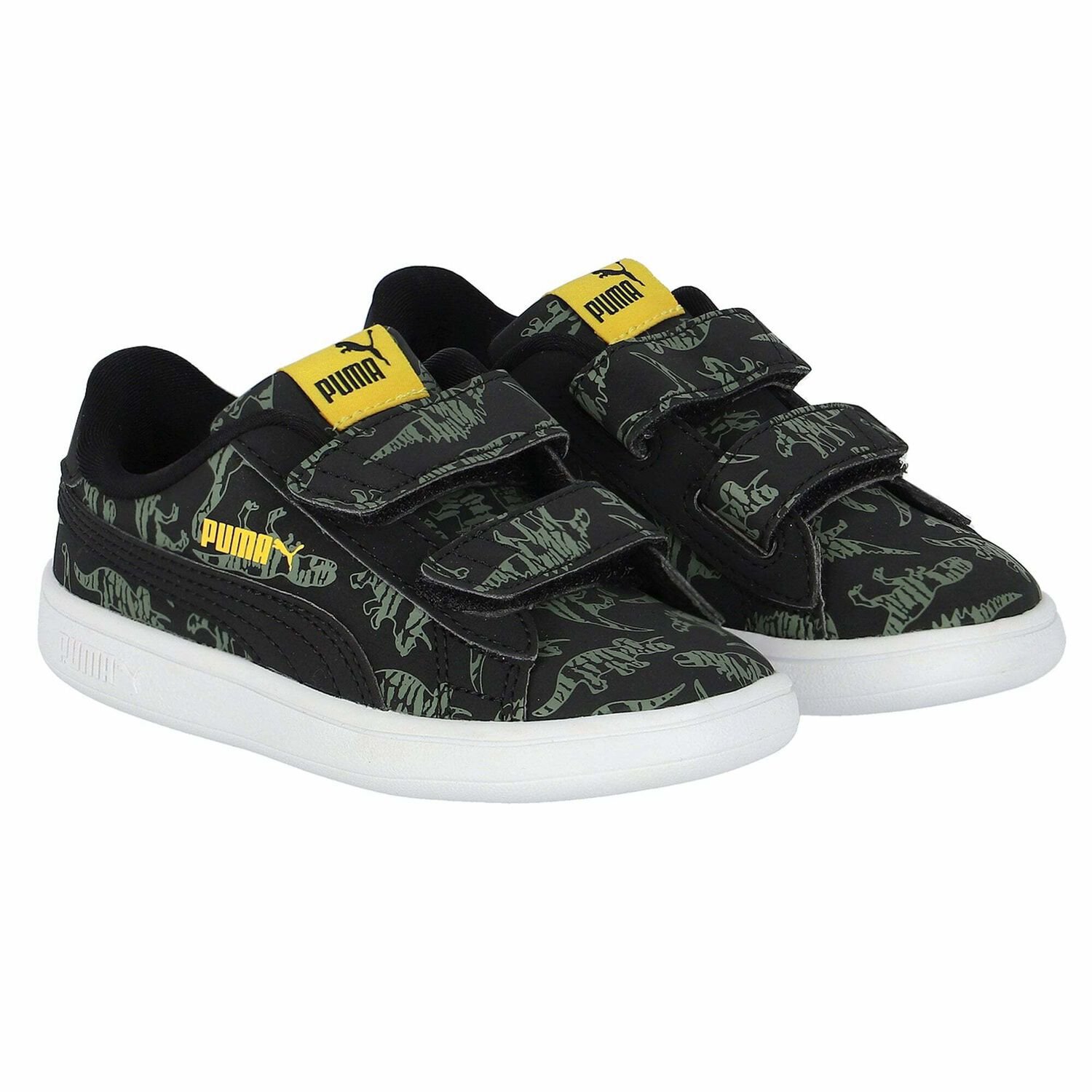Younger Boys Black Logo Trainers, 1, hi-res