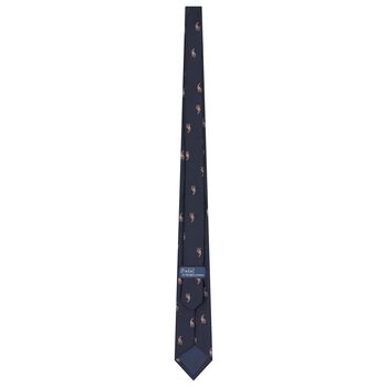 Boys Navy Blue Logo Necktie