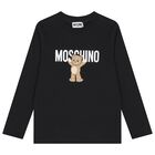 Black Teddy Bear Logo Long Sleeve Top, 3, hi-res