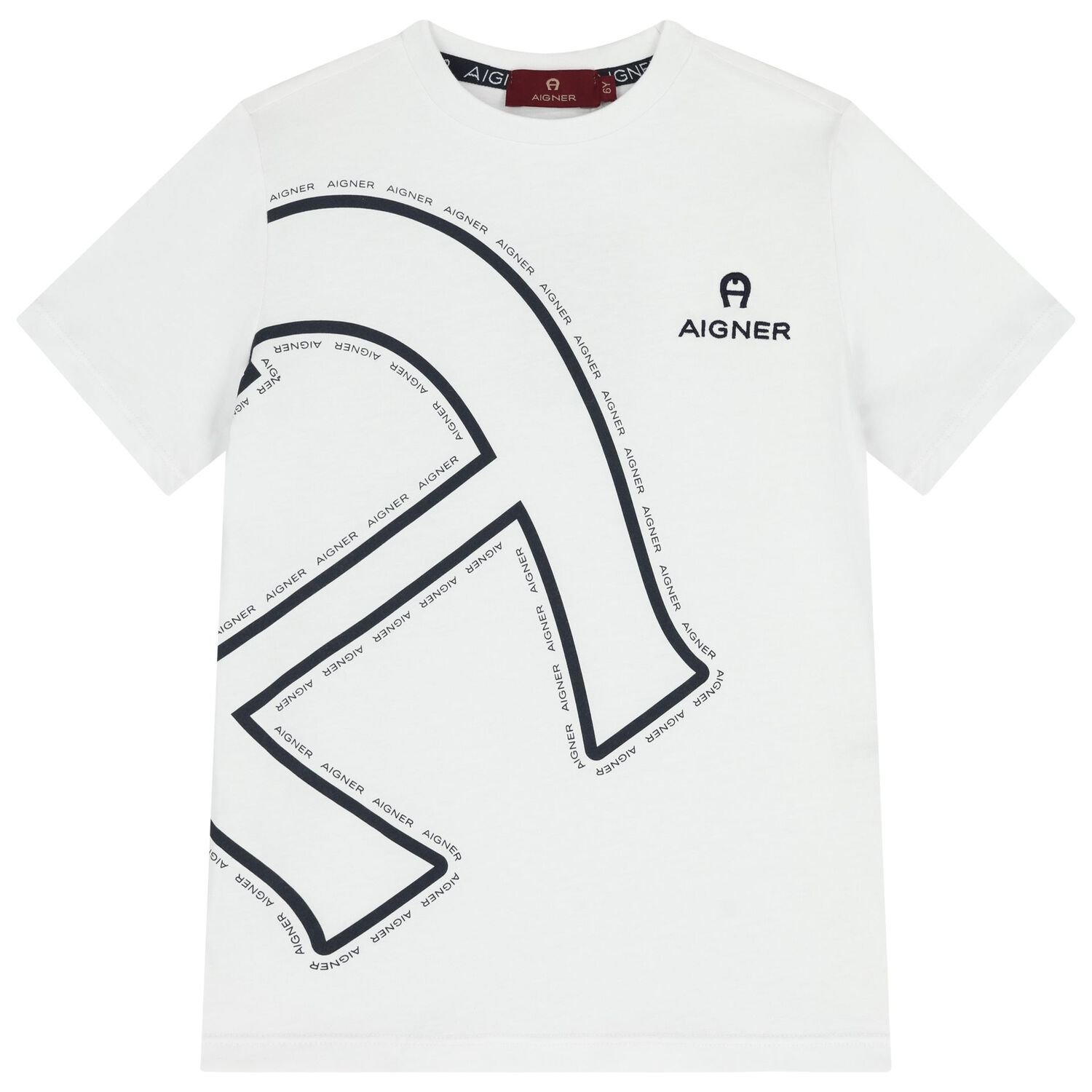 Boys White & Navy Blue Logo Shorts Set, 1, hi-res