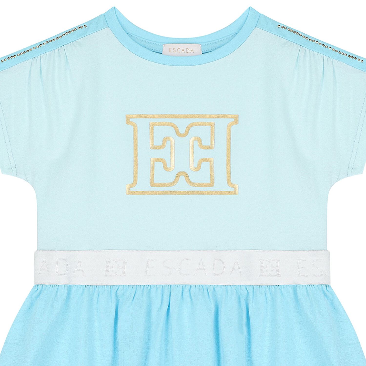 Girls Blue Logo Dress, 1, hi-res
