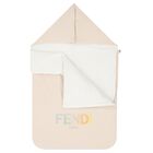 Beige & White Logo Baby Nest, 3, hi-res