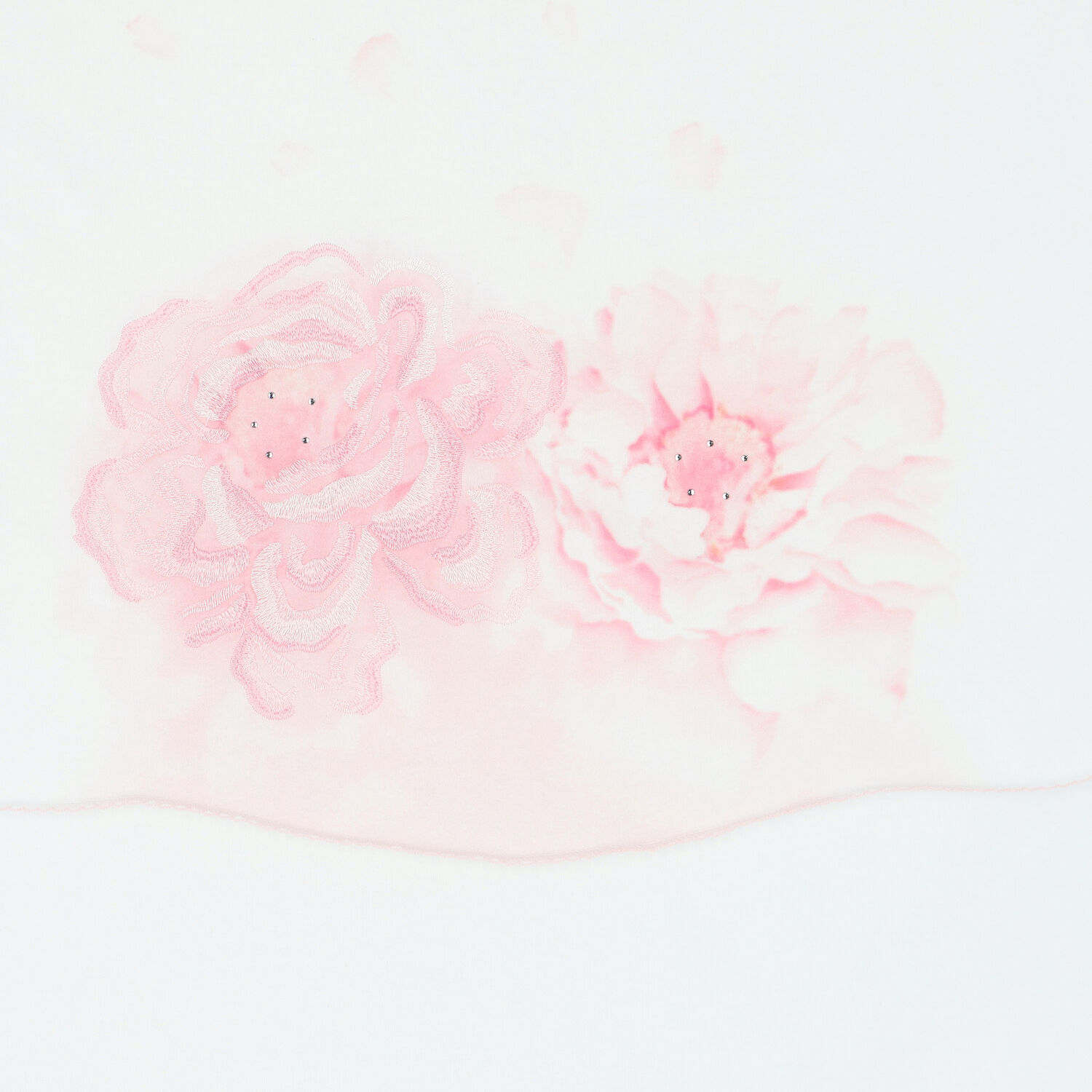 Baby Girls White & Pink Floral Blanket, 1, hi-res