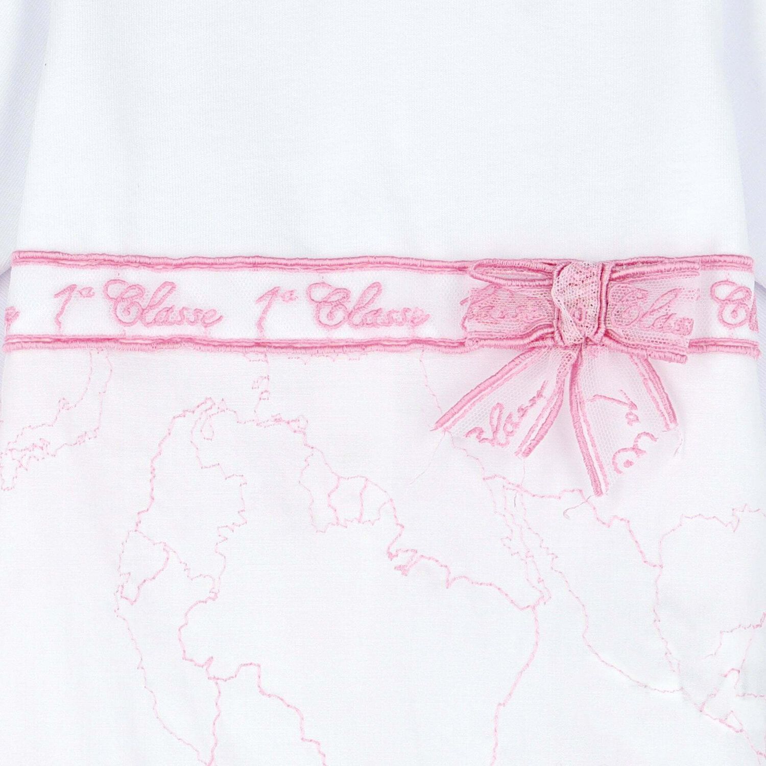 Girls White & Pink Geo Map Babygrow, 1, hi-res