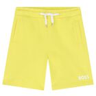 Boys Yellow Logo Shorts, 1, hi-res