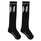 Girls Black Logo Socks, 1, hi-res