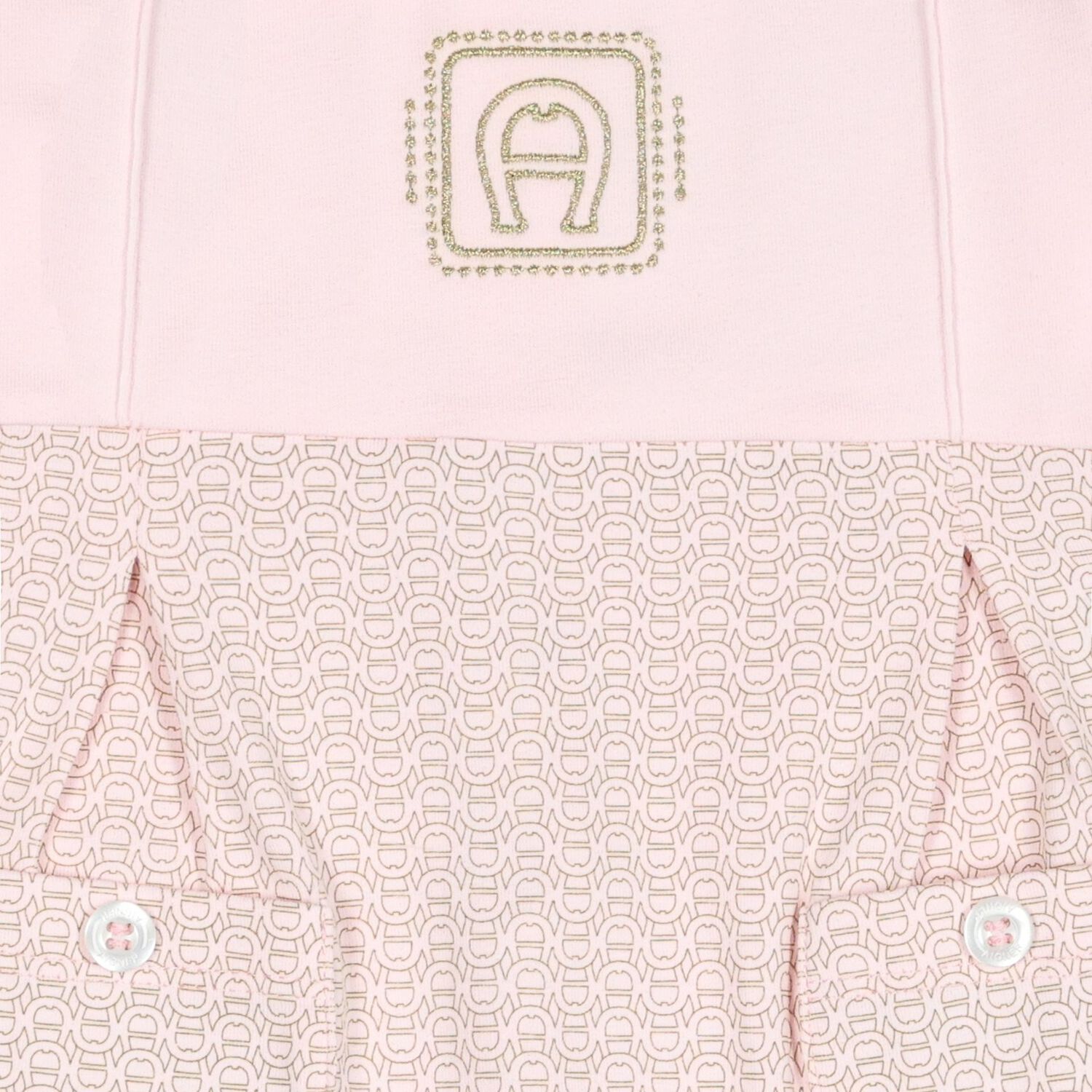 Baby Girls Pink & Gold Logo Babygrow, 2, hi-res