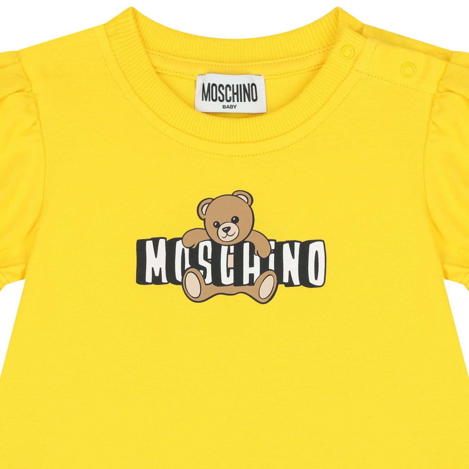 Younger Girls Yellow Teddy Bear Logo Dress, 6, hi-res