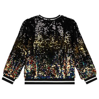 Girls Black & Gold Sequin Sweatshirt