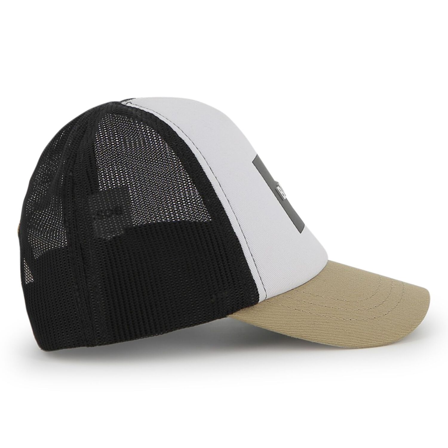 Boys White, Black & Beige Logo Cap, 1, hi-res