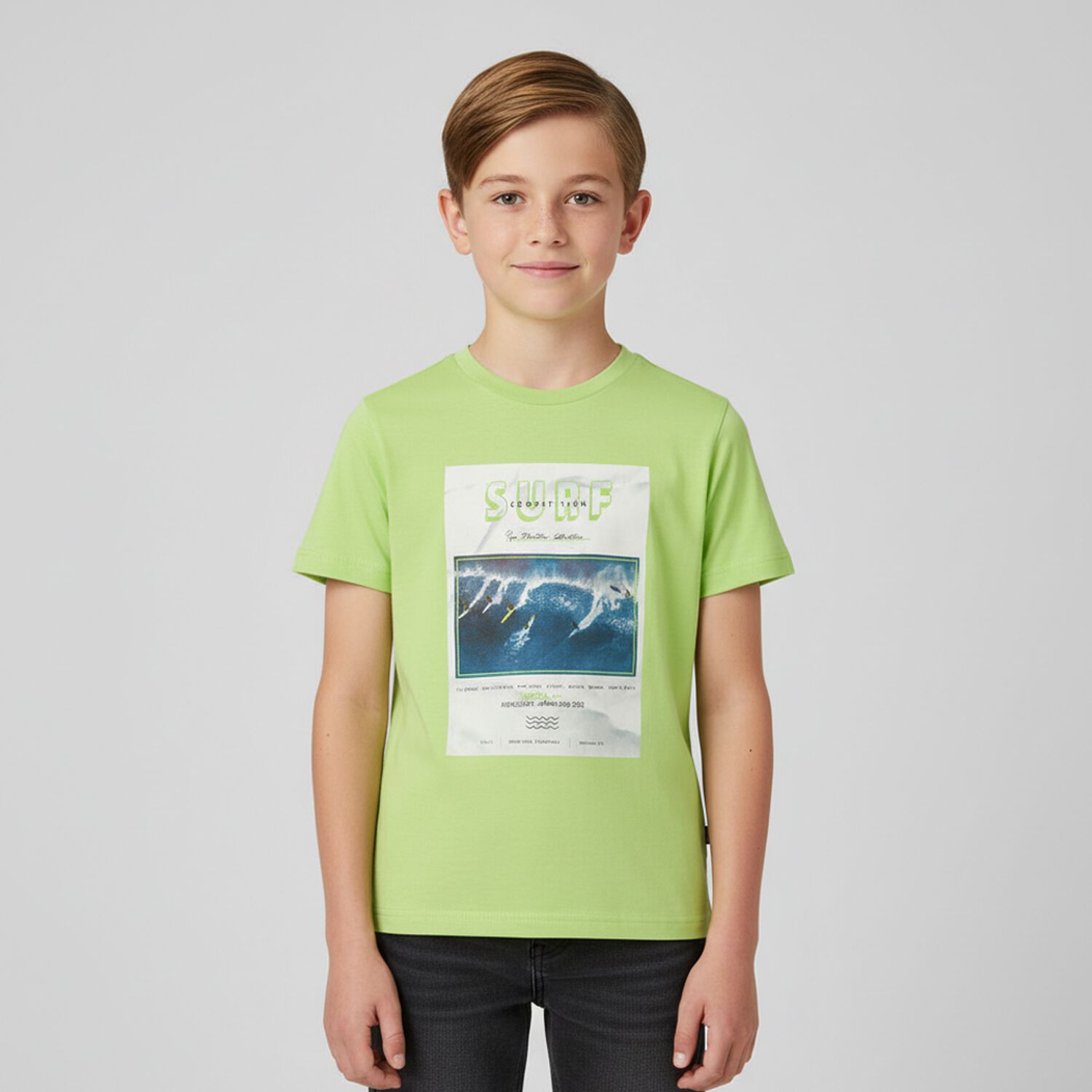 Boys Green Surf T-Shirt, 1, hi-res image number null