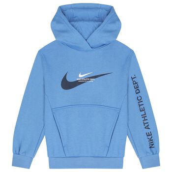 Boys Blue Logo Hooded Top